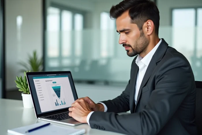 Commercial automatisant sa prospection avec un logiciel CRM et un entonnoir de vente structuré
