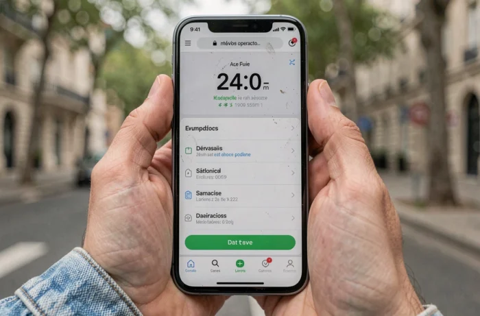 Gros plan sur un écran de smartphone affichant un minuteur d'accès provisoire Free de 24 heures